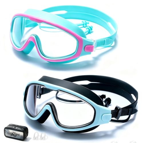 Image of Swim Goggles for Kids 6-12, Wide View Anti-Fog UV Protection No Leaking,Boys Girls Youth Swimming Goggles