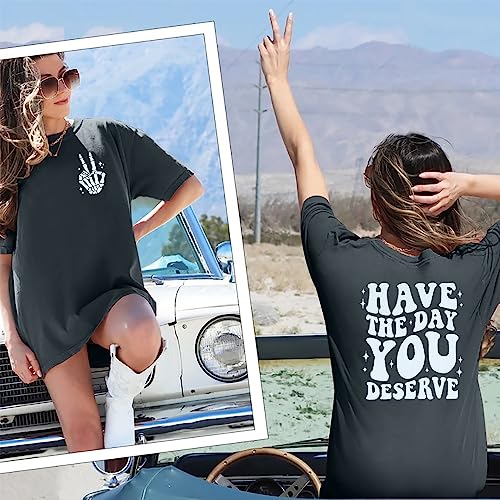 ASTANFY Oversized Tshirts for Women: Deserve Day Shirt Funny Skeleton Shirts Casual Oversized Graphic Tees Tops3