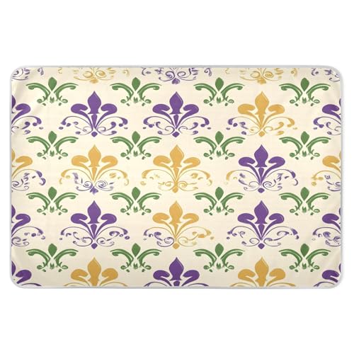 BOESI Graffiti Mardi Gras Logo Pattern Waterproof Pads for Bedwetting and Incontinence, Reusable Pads, Reusable Diaper Pads for Bed, Sofa, Travel