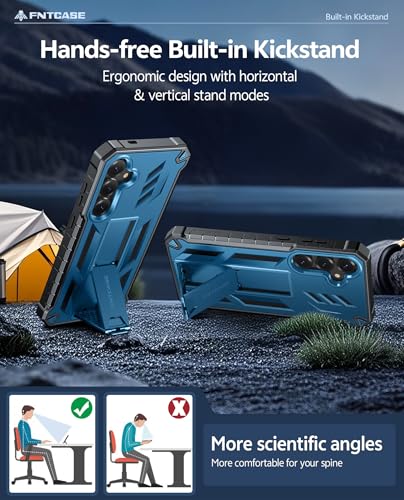 Coque Samsung S24 Plus antichoc robuste béquille étui protection bleu - 5