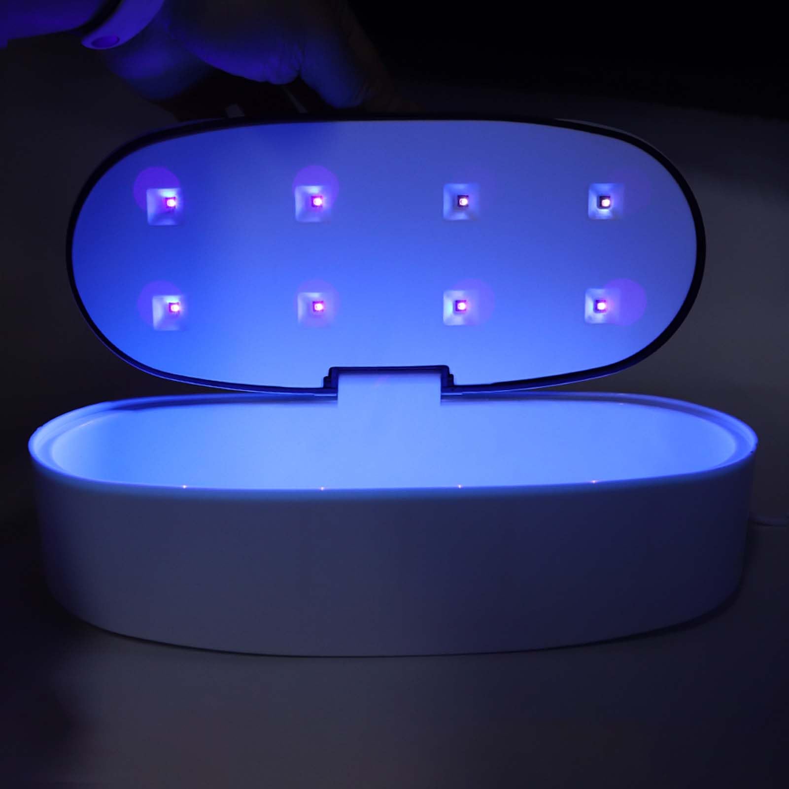 Caja de Desinfectante de Luz UV Caja de Esterilizador LED UVC 60S/90S Temporizador con Carga USB para Herramientas de Arte de Uñas Manicura de Salón de Belleza Pedicura (Cable USB)