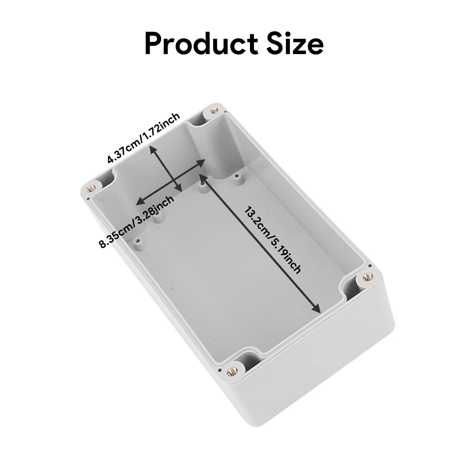 Electrical Box, 6.2" X 3.5" X 2.3" White Abs Junction Box Waterproof Universal Electric Enclosure Indoor Outdoor Project Case Wiring Connection Box