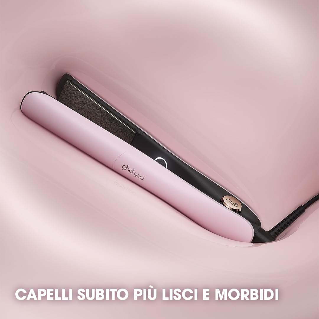 ghd Gold Edizione limitata - Piastra per capelli Rosa Sorbetto con pochette e tappetino termoresistente in abbinata - (Spina EU)