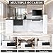 Easilywinlife 70.87IN Modern Wooden Commercial L Shaped Reception Desk with Counter, Lockable Drawers, Door Cabinet, Front Desk for Checkout, Lobby, Beauty Salon, Black and White, Right Cabinet