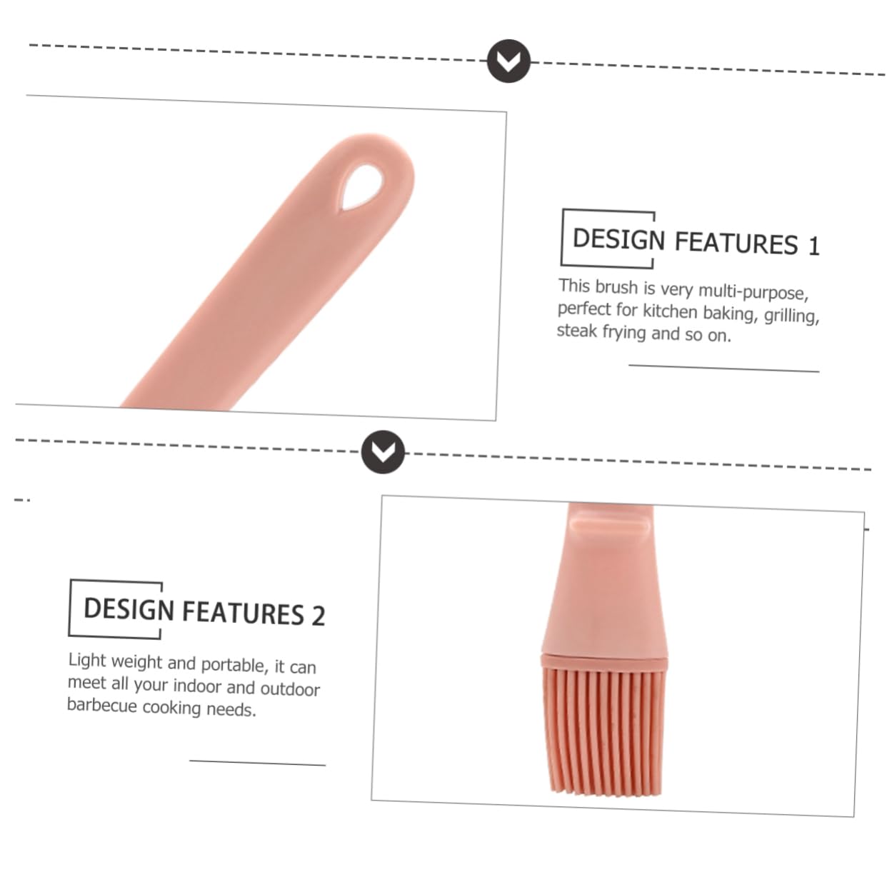 FUNOMOCYA Multi-purpose Bbq Cooking Brush Set 2 Silicone Basting Brushes Heat Proof Non-stick Perfect for Grilling