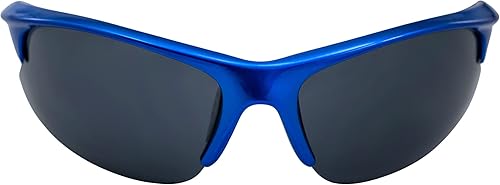 Miniatura 2 de AlterImage Scout Wraparound - Lentes de sol retro para deportes y motocicleta para hombres o mujeres, montura azul sin montura con puntas de goma y