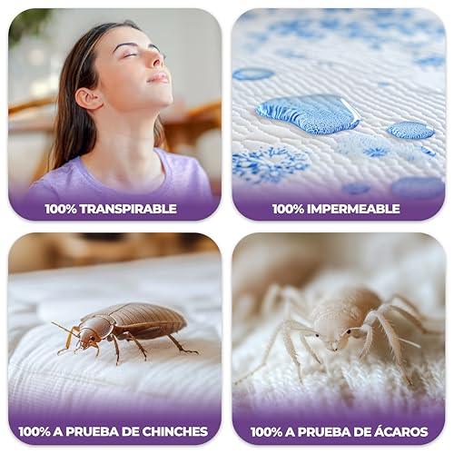 Miniatura 3 de Utopia Bedding Impermeable Premium Funda De Colchón Con Cremallera - Protección Contra Líquidos Cama 135-135 X 190 X 30 Cm