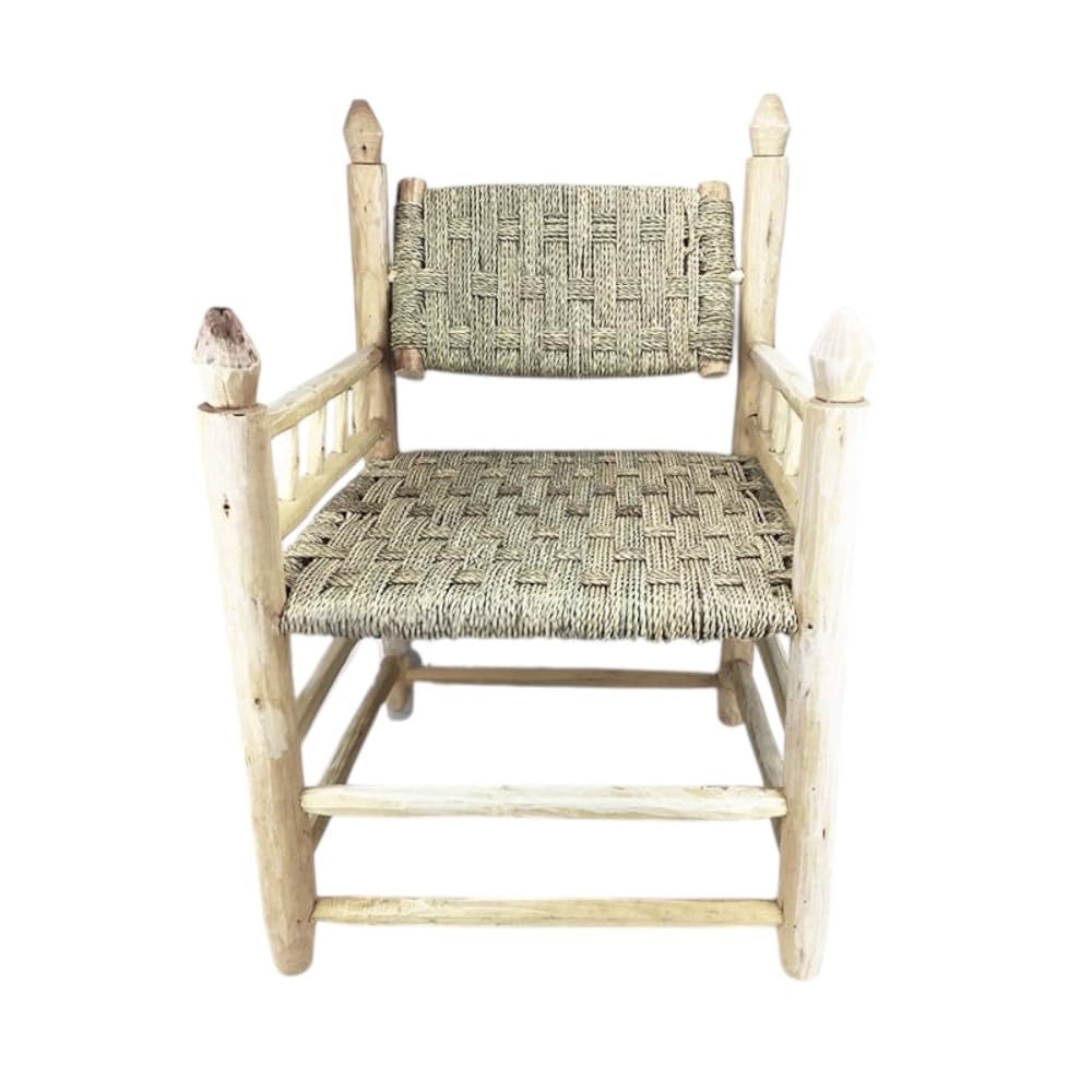 Silla marroquí de Madera y Palma.