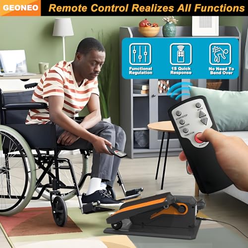 Image of Under Desk Elliptical Machine, Electric Elliptical Exerciser for Senior, Quiet & Small Electric Seated Pedal Exerciser for Home with Monitor, Remote Control & 12 Adjustable Speeds