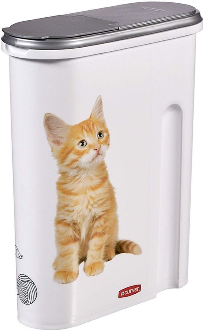Curver dry cat food container 1.5 kg or 4.5L silver white