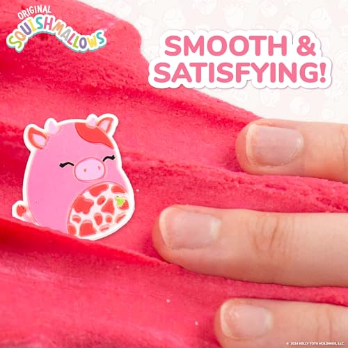 Image of Original Squishmallows Calynda The Cow Premium Cloud, 8 oz. Strawberry Scented with 3 Fun Add Ins, Great 6 Year Old Toys, Super Soft Sludge Toy