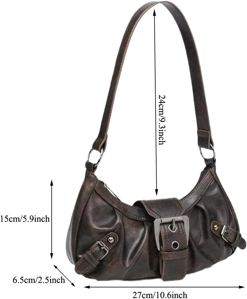 Y2K Purse Shoulder Bag for Women, Top Handle Handbag Small Goth Punk Hobo Clutch Purses Trendy Underarm Bag - Image 5