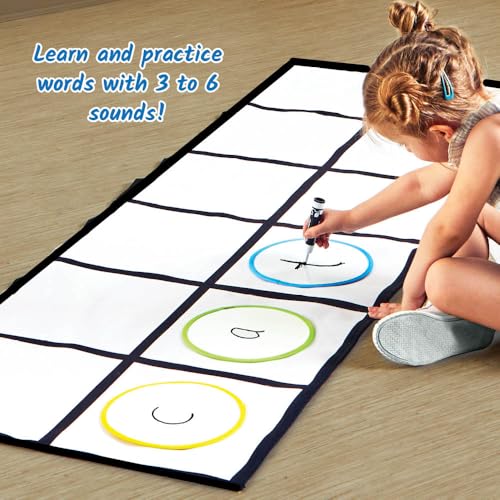 hand2mind Elkonin Box Floor Mat Activity Set, Phonemic Awareness, Phonics Games, Science of Reading Classroom Materials, Toddler Gross Motor Toys, Kids Active Play, Preschool Classroom Must Haves