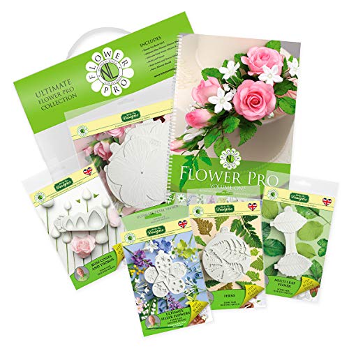 The Flower Pro Roses And Filler Flowers Collection Volume One Gift Pack Kit; 5 Silicone Moulds, Tutorial Book And Carry Case; Cake Decorating, Crafts, Cupcakes, Sugarcraft, Candies And Clay