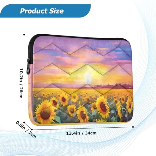 Funda para portátil con pintura de girasoles rurales para laptops 13-14 pulgadas miniatura 3