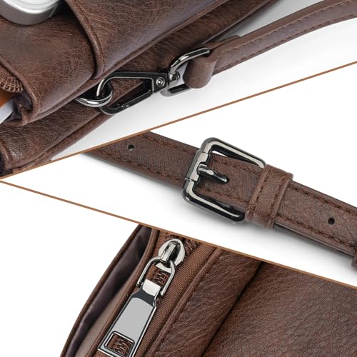 Image of Small Crossbody Bags for Women Trendy Vegan Leather Cell Phone Bag Embossed Flower Design Wallet Purses with Strap