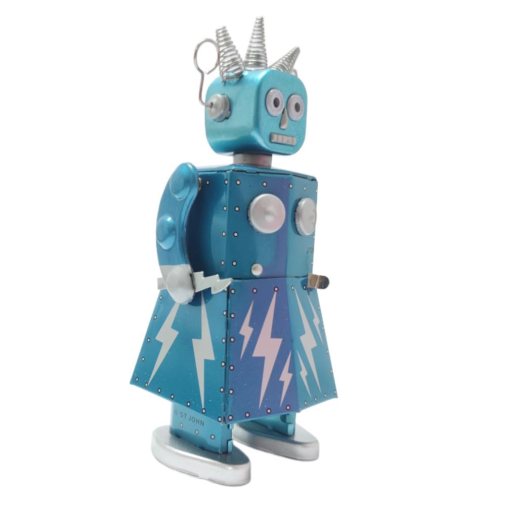 Charmgle Retro Błyskawica Robot Wind-Up Robot Kolekcje Dorosłych Nowość Prezenty Cyna Rzemiosło Dekoracja