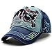 Locomo FFH349BLK Casquette de baseball à crampons Motif poing et tête de mort - Bleu - taille unique