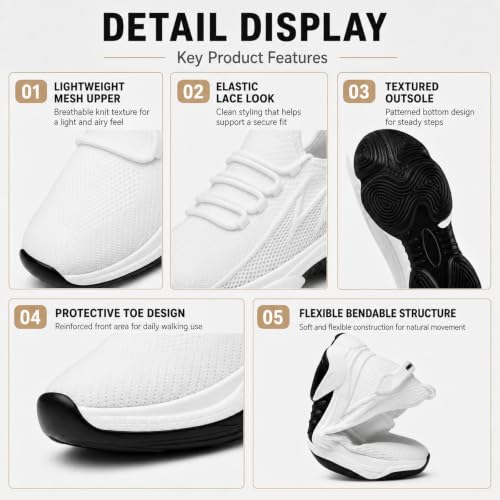 Image of Height Increasing Sneakers for Men and Women, Adjustable 2.4-4.0 in Hidden Lift Walking Shoes, Lightweight Breathable Mesh Elevator Sneakers
