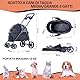 Joyfultails Hundewagen Faltbarer Hundebuggy Hundebox Transporttasche bis 15 Kg Haustier Buggy mit Netzfenstern Haustier Transportwagen Hunde Jogger Buggy Katzen Wagen(Schwarz)