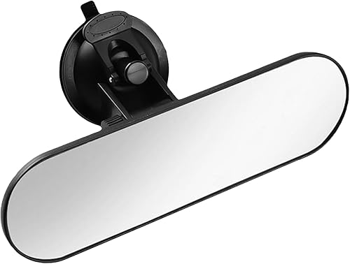 1 espejo retrovisor con ventosa, espejo retrovisor HD para automóvil, ABS ajustable antirreflejo, para la mayoría de automóviles, SUV, camiones