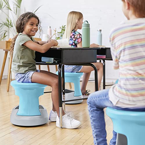 Image of ECR4Kids Active Storage Wobble Stool, 15in Seat Height, Childrens Furniture, Cyan /Light Grey