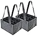 2 Pcs Sac de Transport 9 Bouteilles Sac à Vin en Feutre Épais avec Poignée Sac de Rangement pour Bouteilles de Vin Réutilisable Lavable avec Diviseur Amovible,pour Pique-Nique 32x24x20 cm Gris