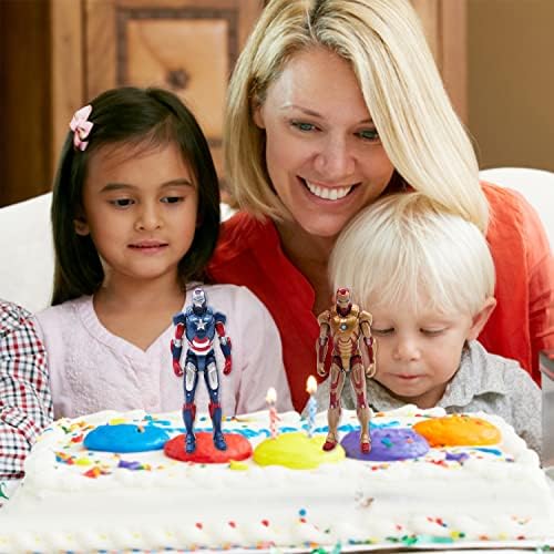 BSNRDX 2 Pcs Marvel Iron Man Figure, 10 CM Iron Man Transformable Action Figure Toy, Super Hero Action Figure Toy from Avengers Age of Ultron, Premium Design and Articulation Multicolor