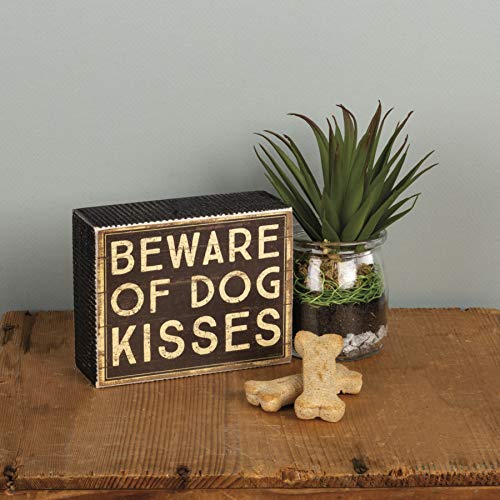 Primitives-by-Kathy-33720-Classic-Box-Sign-Beware-of-Dog-Kisses Primitives by Kathy 33720 Classic Box Sign Beware of Dog Kisses