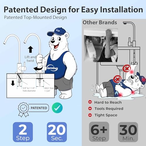 Image of iSpring RCC7AK, NSF Certified, 75 GPD, Alkaline 6-Stage Reverse Osmosis System, pH+ Remineralization RO Water Filter System Under Sink, Patented Top-Mounted Faucet Design for Easy Installation