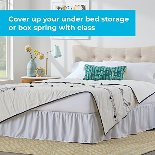 Linenspa 14 Inch Microfiber Ruffle Bed Skirt - Wrinkle And Fade Resistant - Machine Washable - Easy Use Ruffle Bed Skirt #TOP2