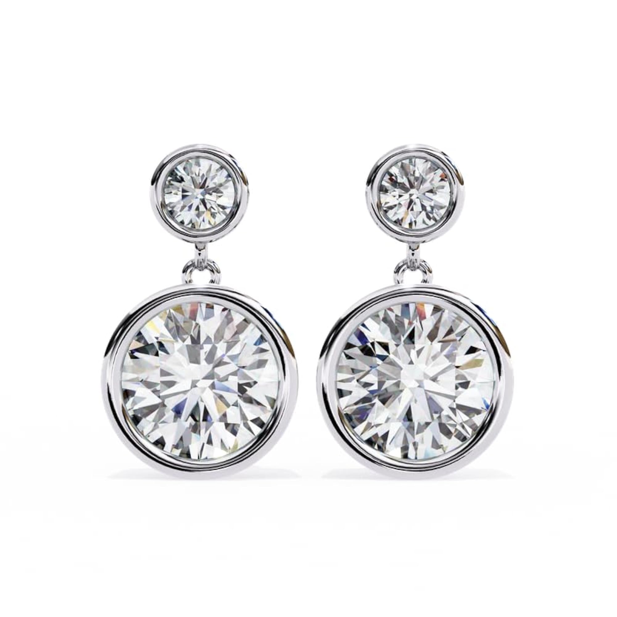 Women's 925 Sterling Silver Earrings with Stone Detailing, Secure Closure