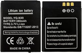 RYX NX9 Smart Watch Battery, 380mAh 3.7v Compatible for Smart Watch DZ09 W8 Q18(2PCS)