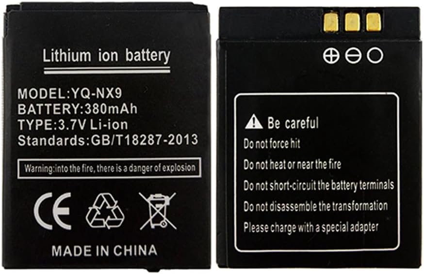 RYX NX9 Smart Watch Battery, 380mAh 3.7v Compatible for Smart Watch DZ09 W8 Q18(2PCS)