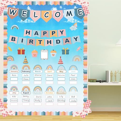 EggSun Blue Sky Cloud Bulletin Board Paper Roll,14.8FTx47IN Large Reusable Waterproof Erasable Classroom Wall Background Backdrop, Fade-Resistant Fabric Wrapping Paper School Decors Teacher Supplies - Image 7