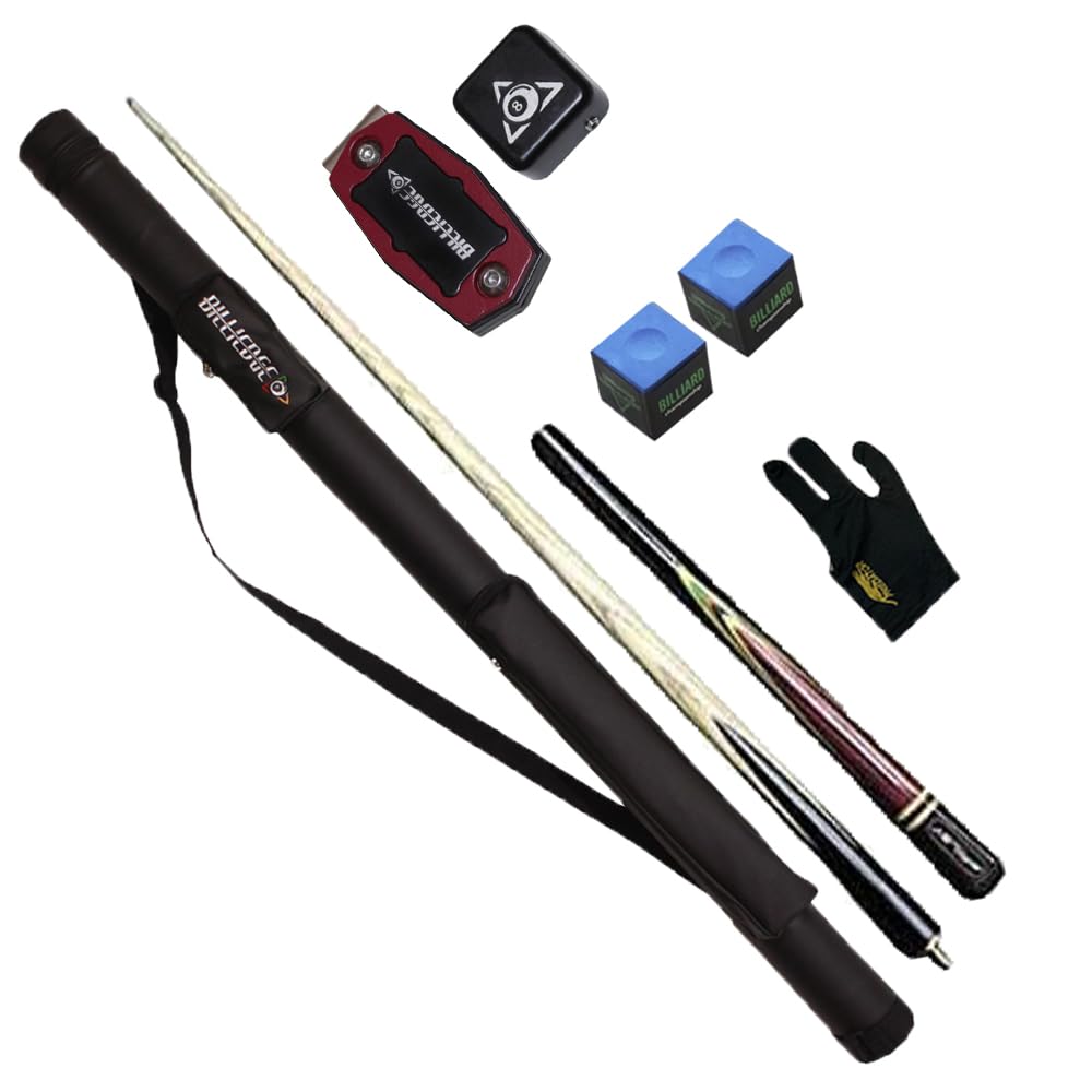 Combo of Billiard and Snooker Hard Cue Case (Black) for One Quarter Butt (3/4) Cue, Riey One Quarter Cue, One Billiard Gloves and 2 Chalk, One Billiard Aluminum Alloy Magnetic Chalk Holder-picture-25