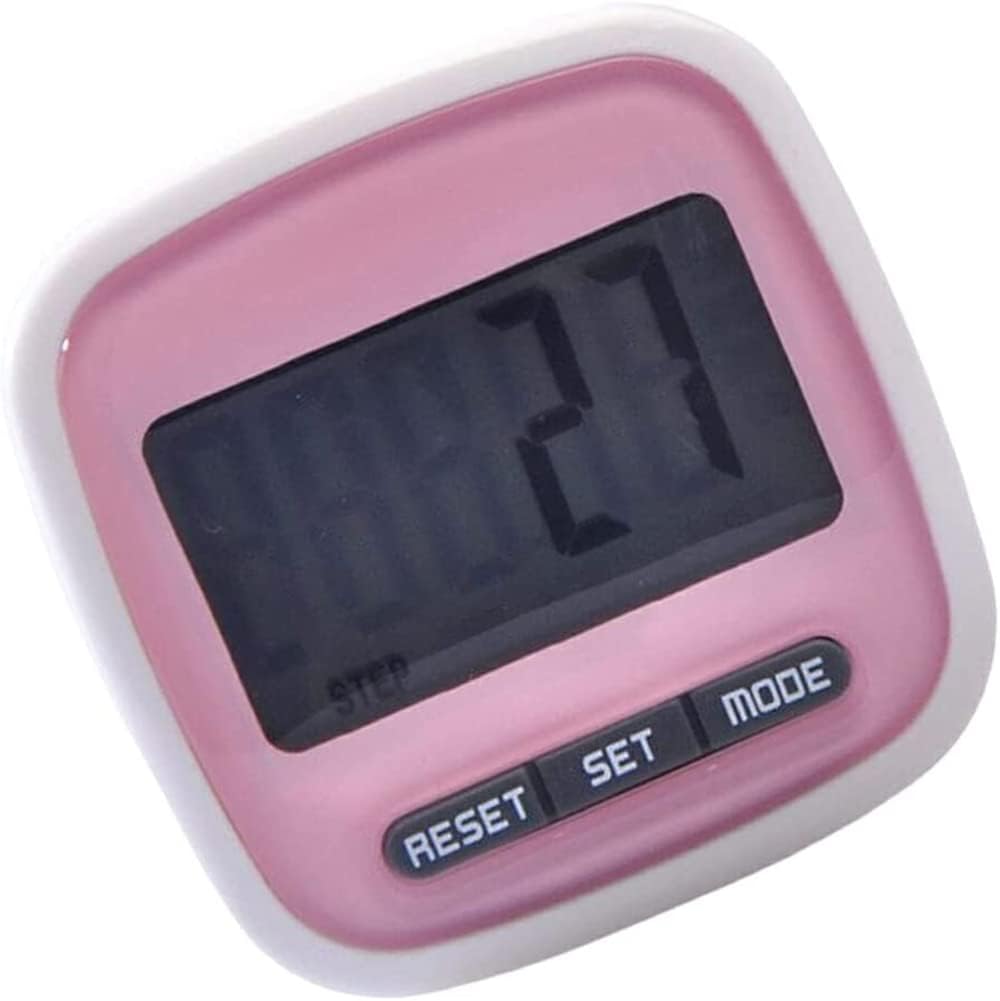 Simple Pedometer Walking Step Counter Digital Counters Clip, Pink