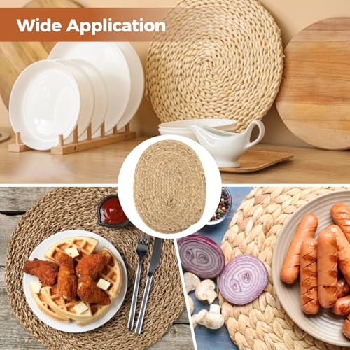 Sets de table en rotin pour vos dîners et repas conviviaux de forme ovale - 6
