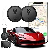Traceur GPS Voiture,2Pack Mini traceur GPS dissimulé pour véhicules traceur GPS portable pour voiture,résistant aux éclaboussures compatible avec le réseau Localiser (iOS),sans abonnement mensuel–Noir