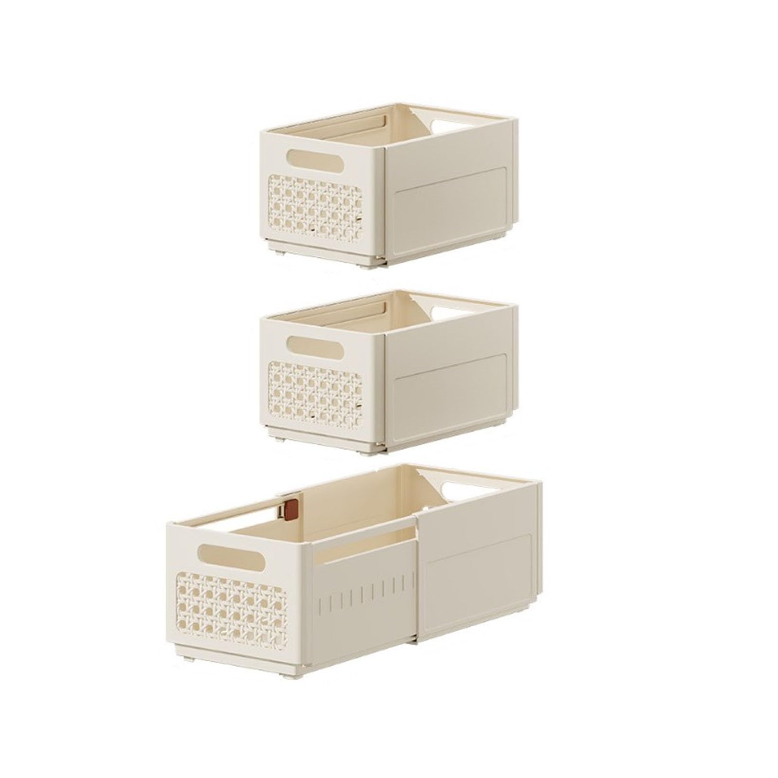Verstellbare Aufbewahrungskörbe, stapelbar, Schubladen-Organizer für Schlafzimmer und Küche, einziehbar, passend für 28,9 cm bis 45,7 cm, platzsparende Lösung, 3 Stück