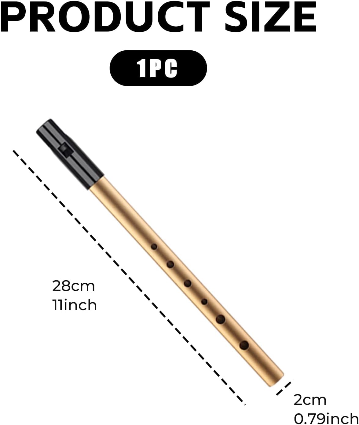 Tin Whistle D,D Tin Whistle,Six-Hole Key Of d,Irish D Six-Hole Penny Slide,for Beginners Intermediate and Expert Band Performances Perfect for Traditional Celtic Music(Gold) - Image 3