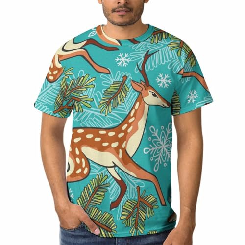 Chemise tshirt homme Feuilles D'élan : coupe ajustée et finitions soignées en col rond