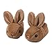 Nasogetch Chaussons Enfant Garçon Hiver Pantoufles Antidérapants Bébé Peluche Lapin Mignon Chaud Chaussures Fermé Marron 170 24/25 EU