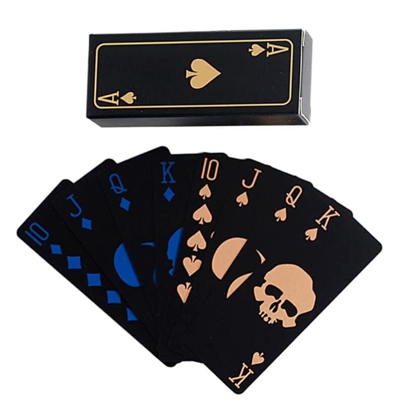 Black Mini Playing Cards/Poker Cards | Poker Classic Magic Tricks Game 54 Card Set (Slim-Size Waterproof Cards Set).-image-27