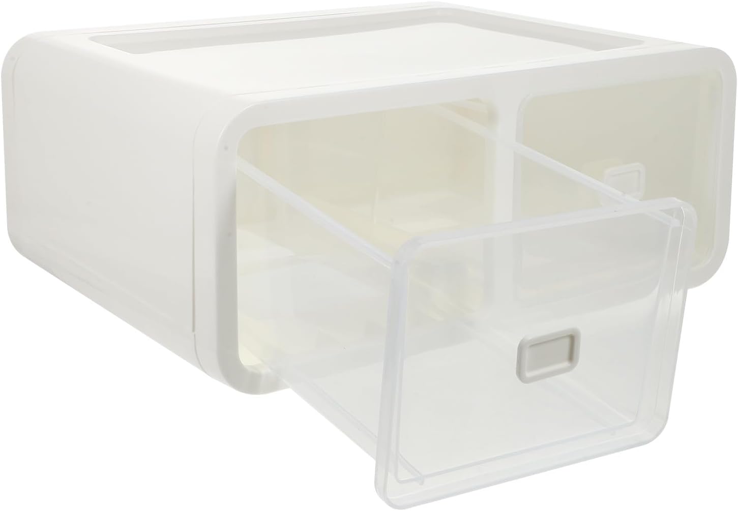 HANABASS Underwear and Socks Storage Drawer Organizer, 2-compartment Stackable Plastic Closet Organizer Box for Clothing and Sock Sorting, Light-colored Household Storage Container