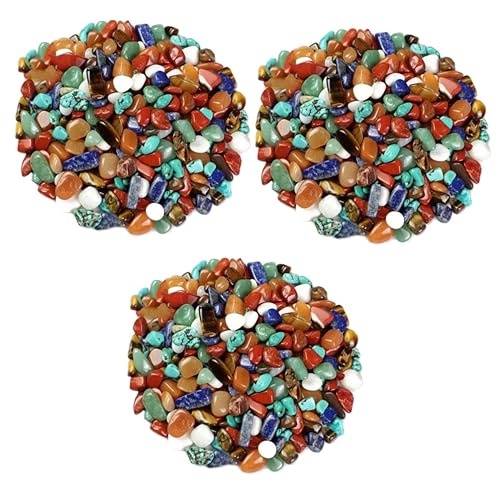 FRCOLOR 3 Piezas 1 Vidrio Glassine Rocas para Paisajismo Vidrio De Acuario Tumba Ojo De Tigre Cristal Turquesa Rocas De Vidrio Natural Grava De Vidrio Rocas De Aventurina Ágata Amarilla