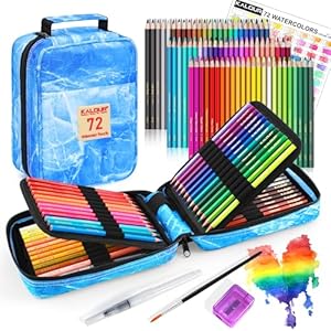 Kalour PDAS Aquarellstifte Set, 72 Farben