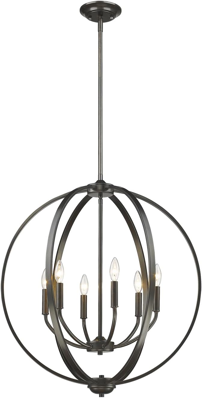 Golden Lighting 3167-6 EB Colson Chandelier, Etruscan Bronze