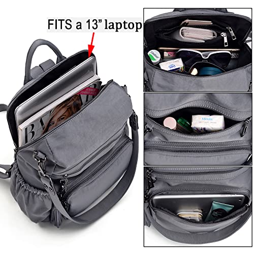 Image of UTO Women Backpack Purse Leather Vegan Ladies Fashion Designer Rucksack Convertible Travel Shoulder Bag with Tassel