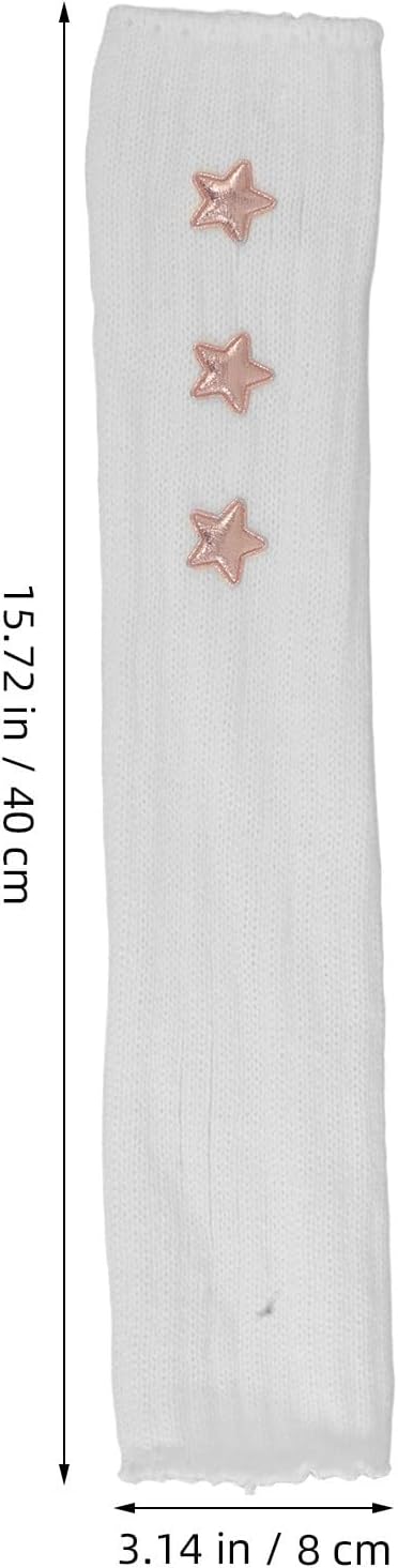 Didiseaon Cute Lolita Arm Warmers for Women 1 Pair Breathable Knitting Fingerless Gloves Stylish White Sleeves for Everyday Wear and Parties